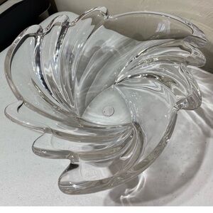 1x Original Waltherglas Swirl Splash Large Heavy Crystal Dish Bowl Germa…